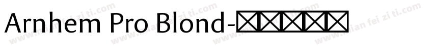 Arnhem Pro Blond字体转换